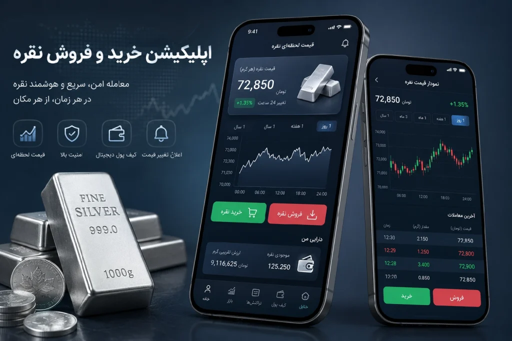 طراحی اپلیکیشن خرید و فروش نقره