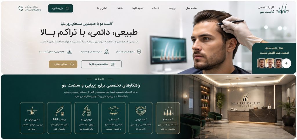 طراحی سایت کاشت مو