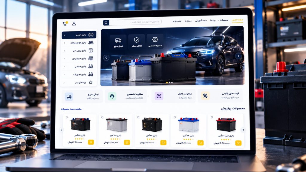 طراحی سایت فروش باتری