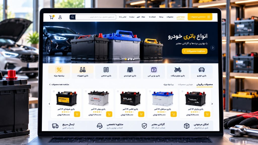طراحی سایت فروش باتری