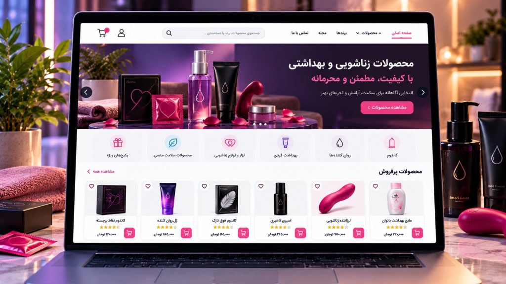 طراحی سایت فروش محصولات زناشویی، بهداشتی، کاندوم و...