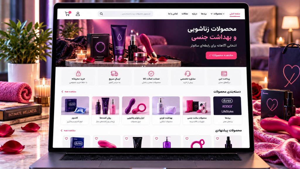طراحی سایت فروش محصولات زناشویی، بهداشتی، کاندوم و...